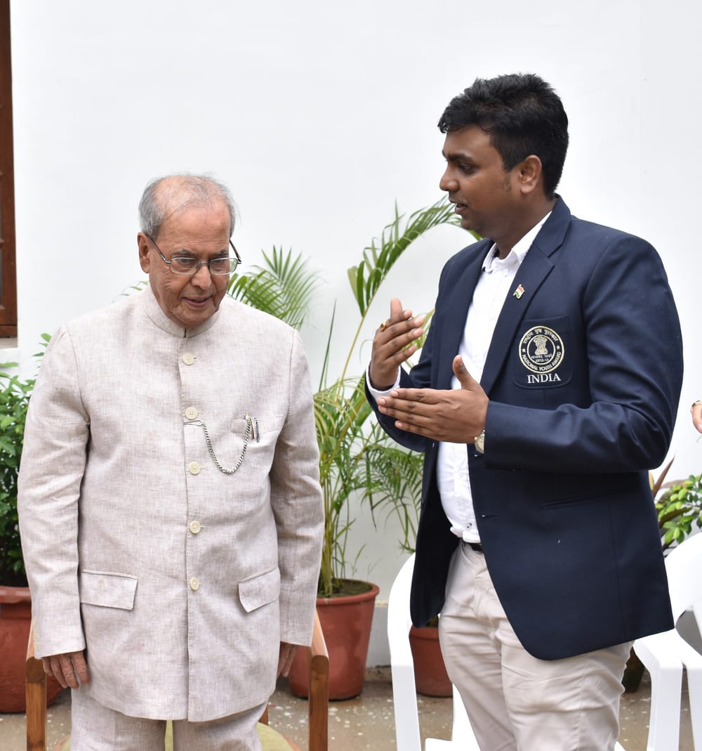 With President Pranab Mukherjee · Rashtrapati Bhavan
